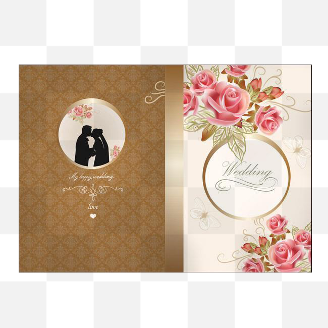 650 X 650 Px Double Sided Wedding Invitation Template PNG Front And