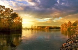 Beautiful River, Autumn Trees and Nature Backgrounds for Free Download