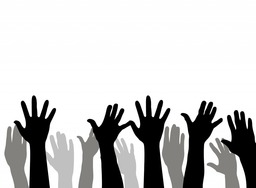 Free Black and White Background Images of Raised Hands for Graphic Design and Web Styling