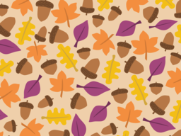 Free PNG images of popular autumn patterns and acorns for background designs and web styling