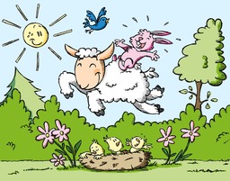 Download Free Spring Lamb and Happy Easter Background Images in JPG Format for Graphics and Web Design