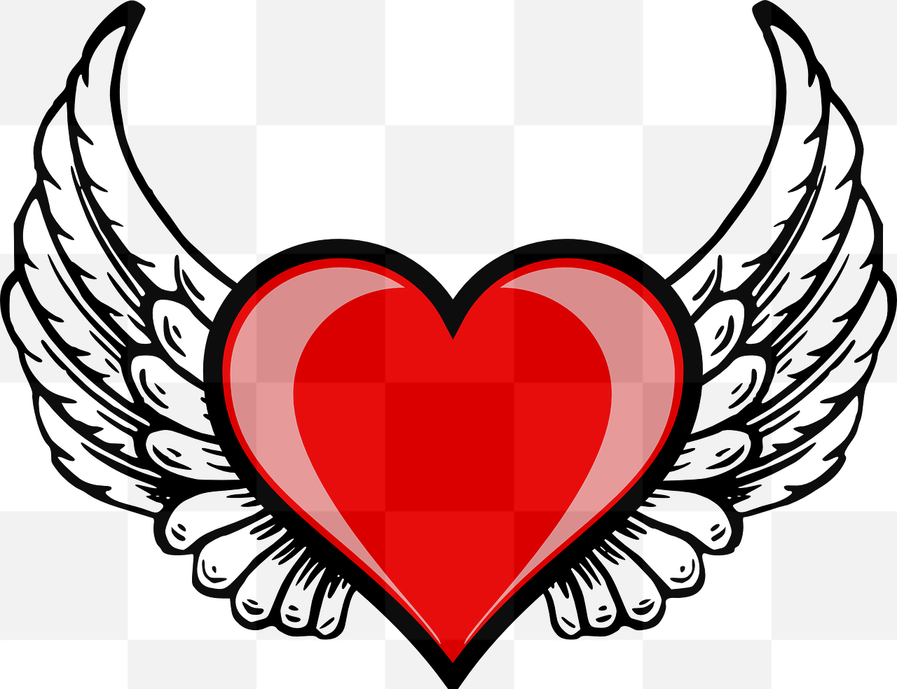 Beautiful Heart and Wing PNG Images with Transparent Background for Graphic Design