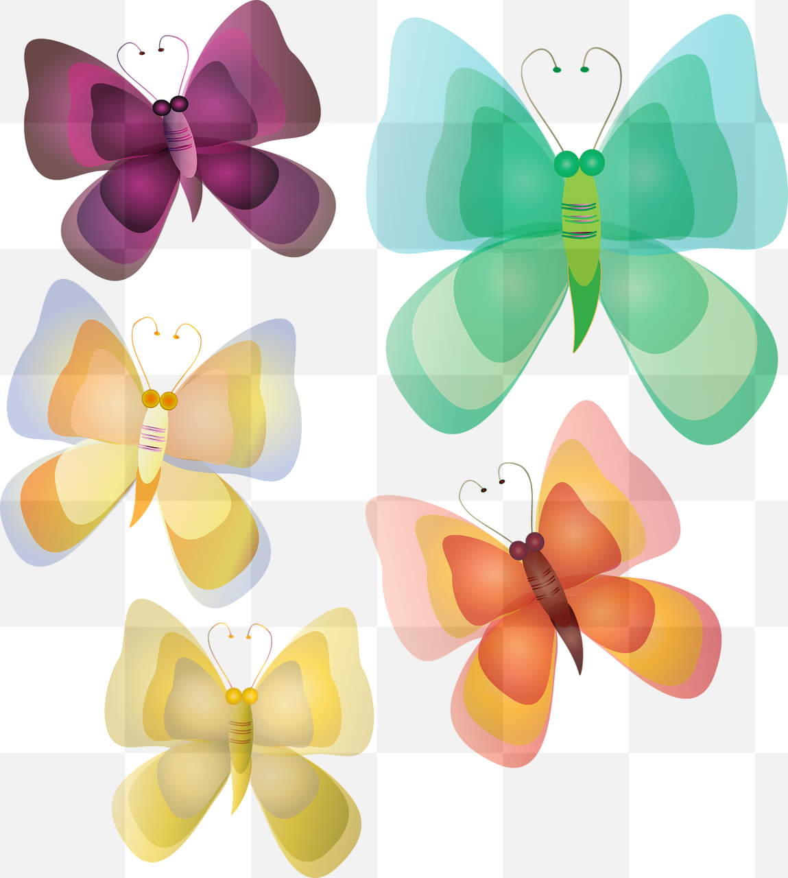 Colourful and Creative Bug and Butterfly PNG Images with Transparent Background - Download for Free!
