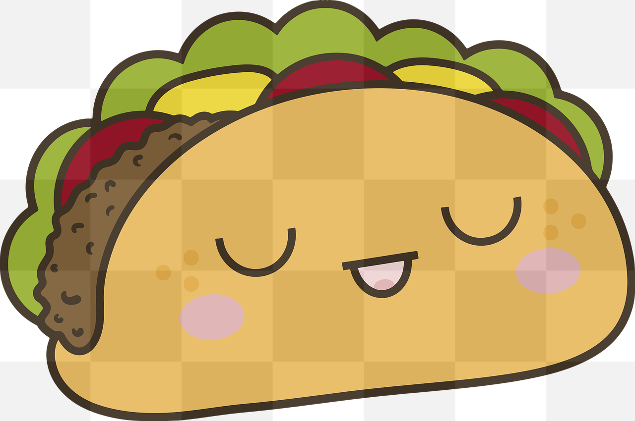 Cute and Colorful Taco and Tortilla Vectors with Transparent Background - Ideal for Graphic Design and Advertising.