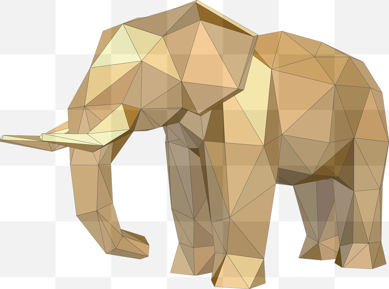 Discover Stunning Low Poly Elephant PNG Images with Transparent Backgrounds for Free Download!