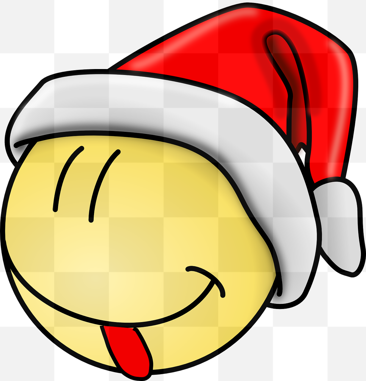 Download Free Smiley Santa Tongue Christmas PNG Images with Transparent Background for Graphic Design and Advertising