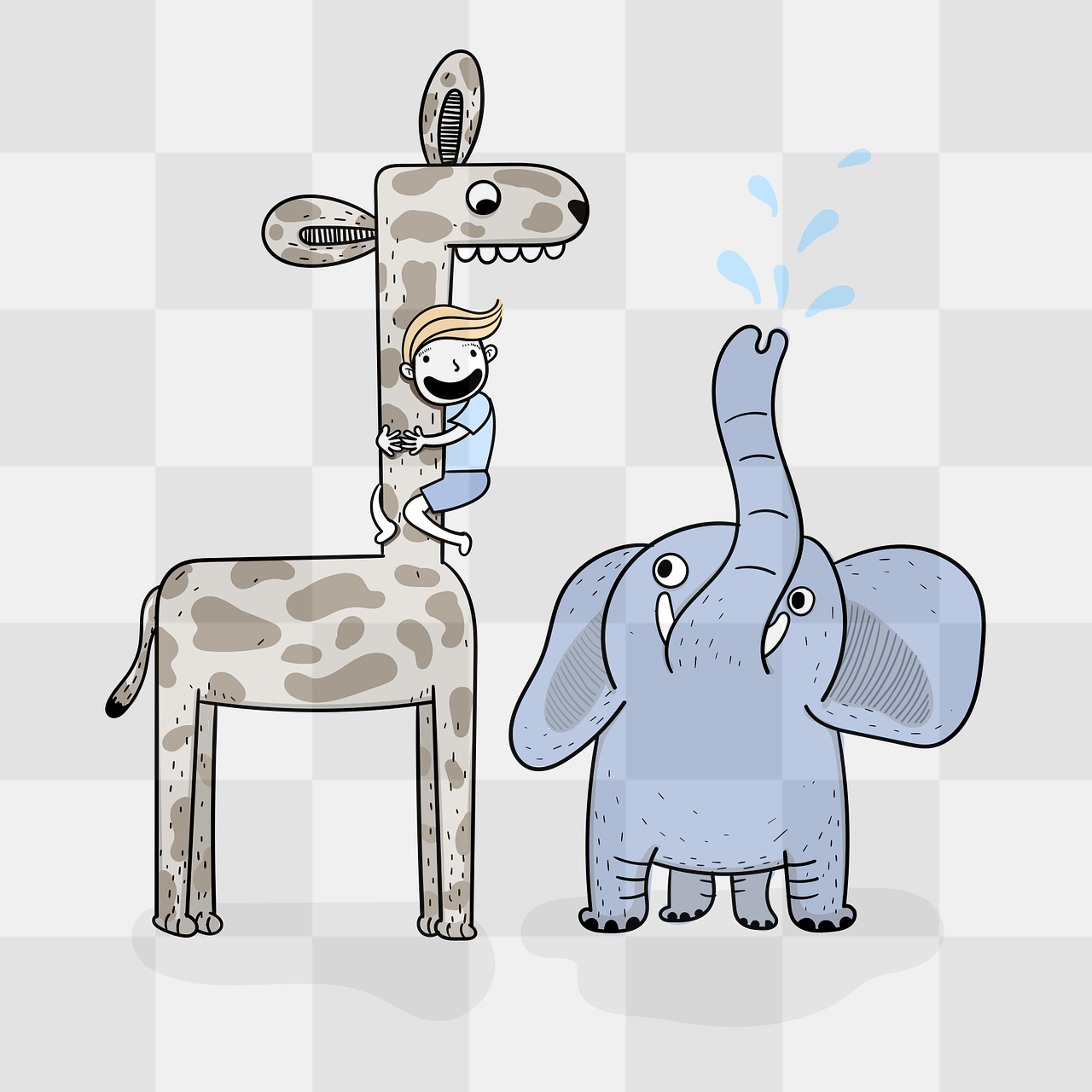 Download High-Quality Elephant and Giraffe PNG Images with Transparent Background for Graphic Design and Advertising Projects