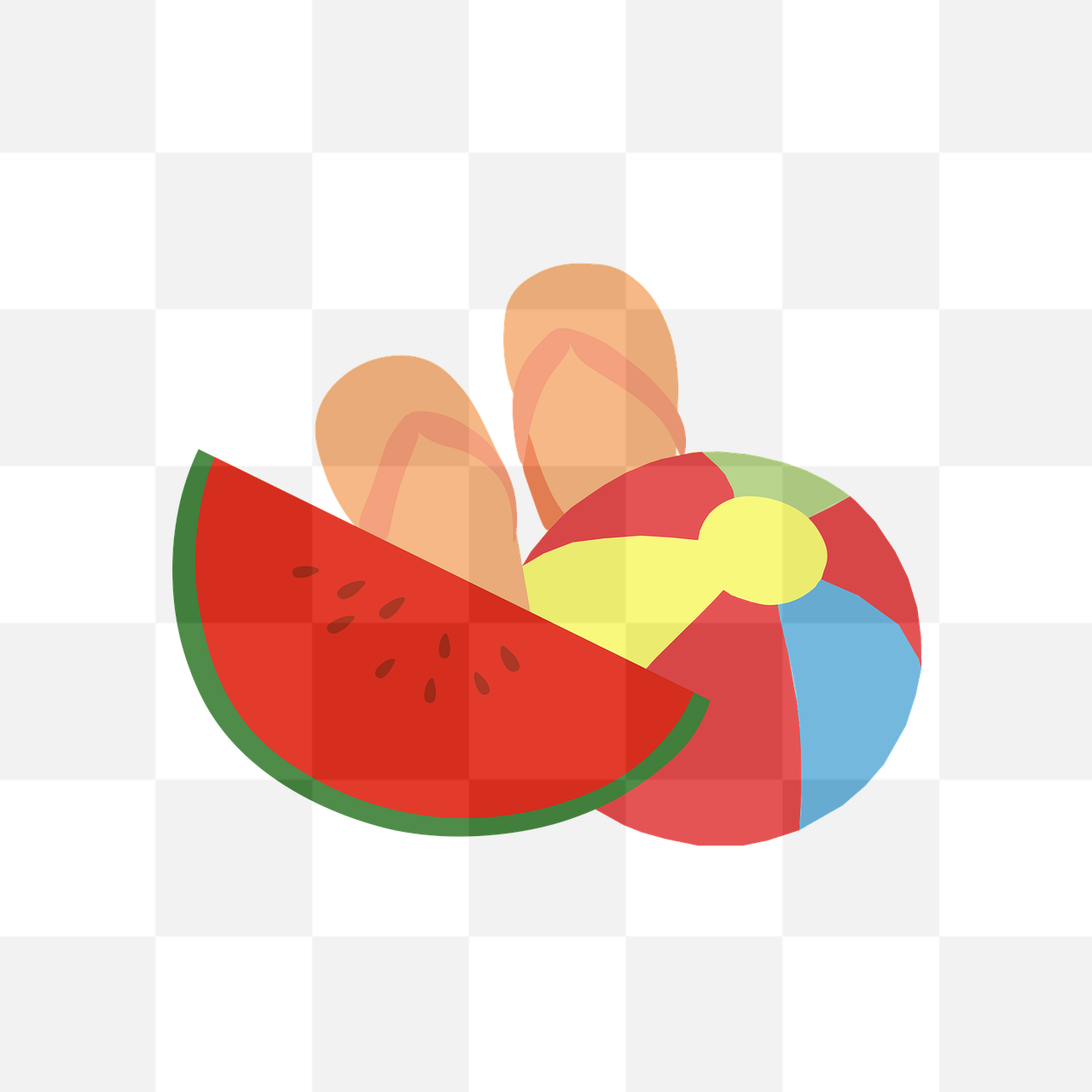 Enjoy the Sunny Season with Free Beach PNG Images: Fun, Vector Graphics with Transparent Background for Graphic Design and Advertising