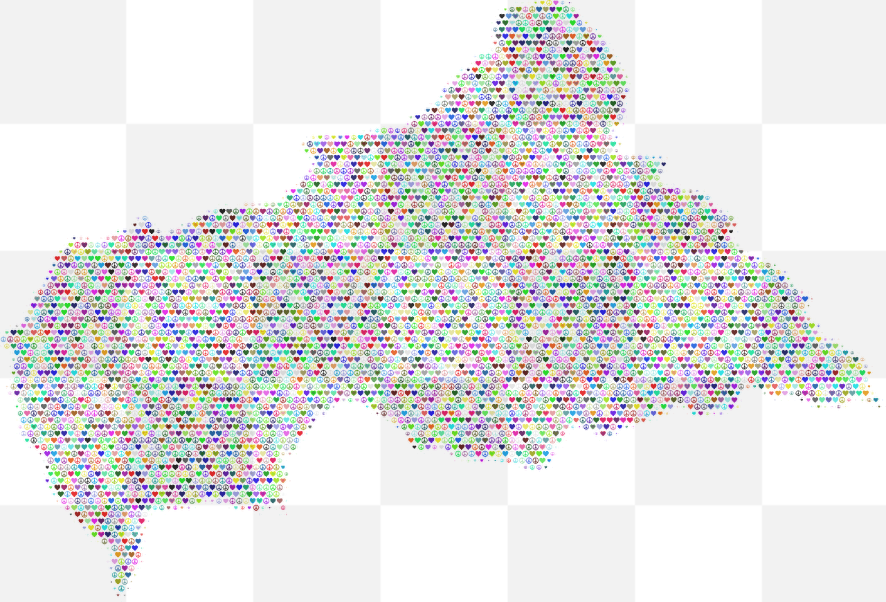 Explore Central African Republic with Colorful Prismatic Maps and Transparent Background PNG Images