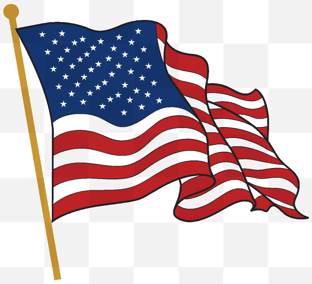 Flag of the America develops in the wind. PNG Image With Transparent Background. Flag of the United States develops in the wind. American Flag In...