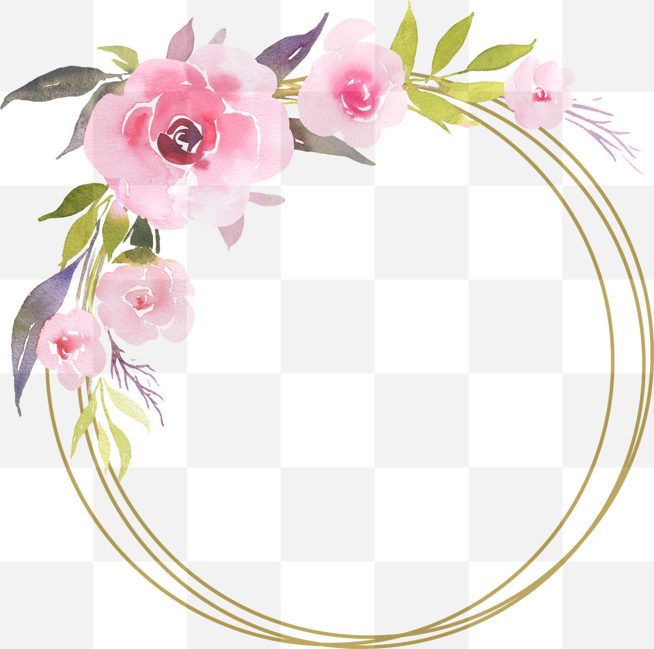 Free Floral Frame PNG Images with Transparent Background for Valentine's Day Graphics and Designs