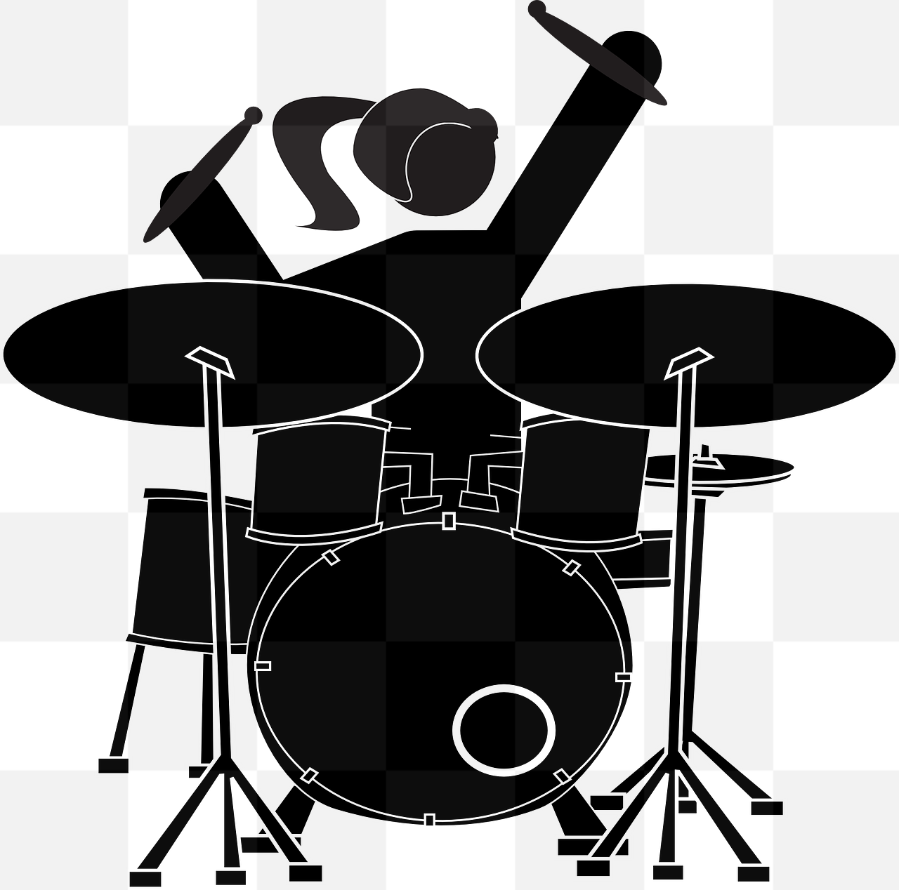 Get Free High-Quality PNG Images of Girl Drummers and Drum Sets with Transparent Background for Graphic Design and Advertising!