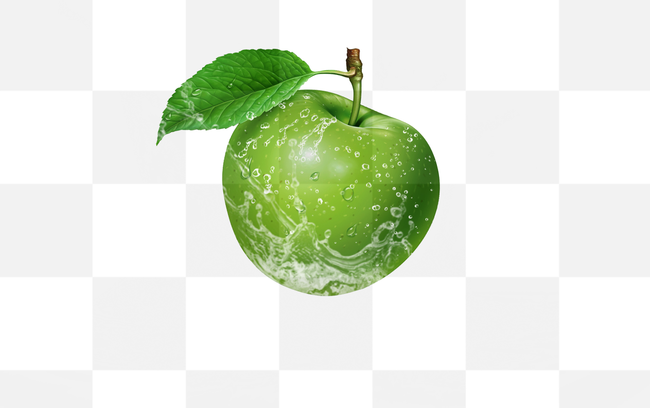 Get Your Free Download of Water-Washed Green Apple PNG Images with Transparent Background