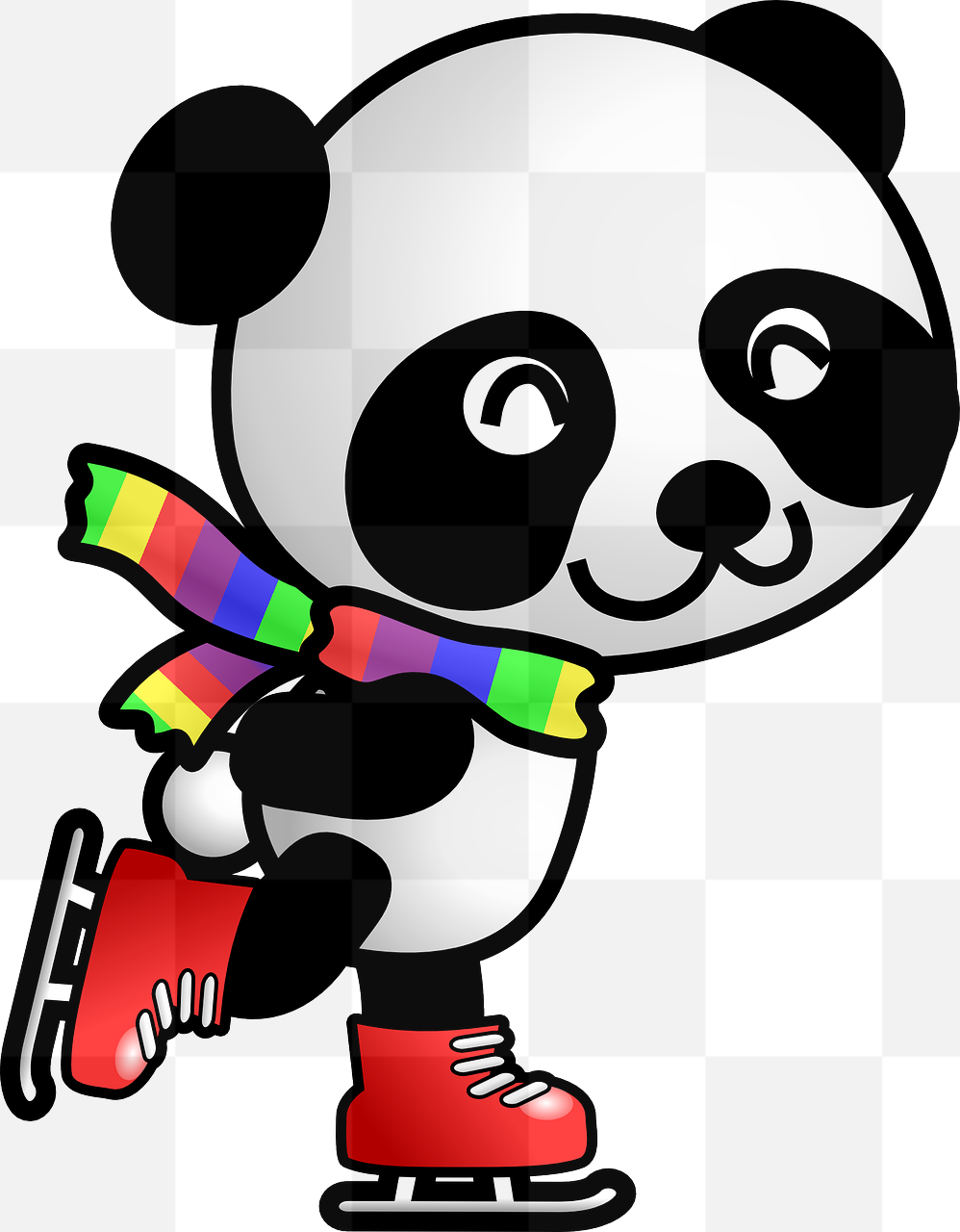 Get Your Game On with Free Transparent Panda Skating PNG Images for Graphic Design and Advertising