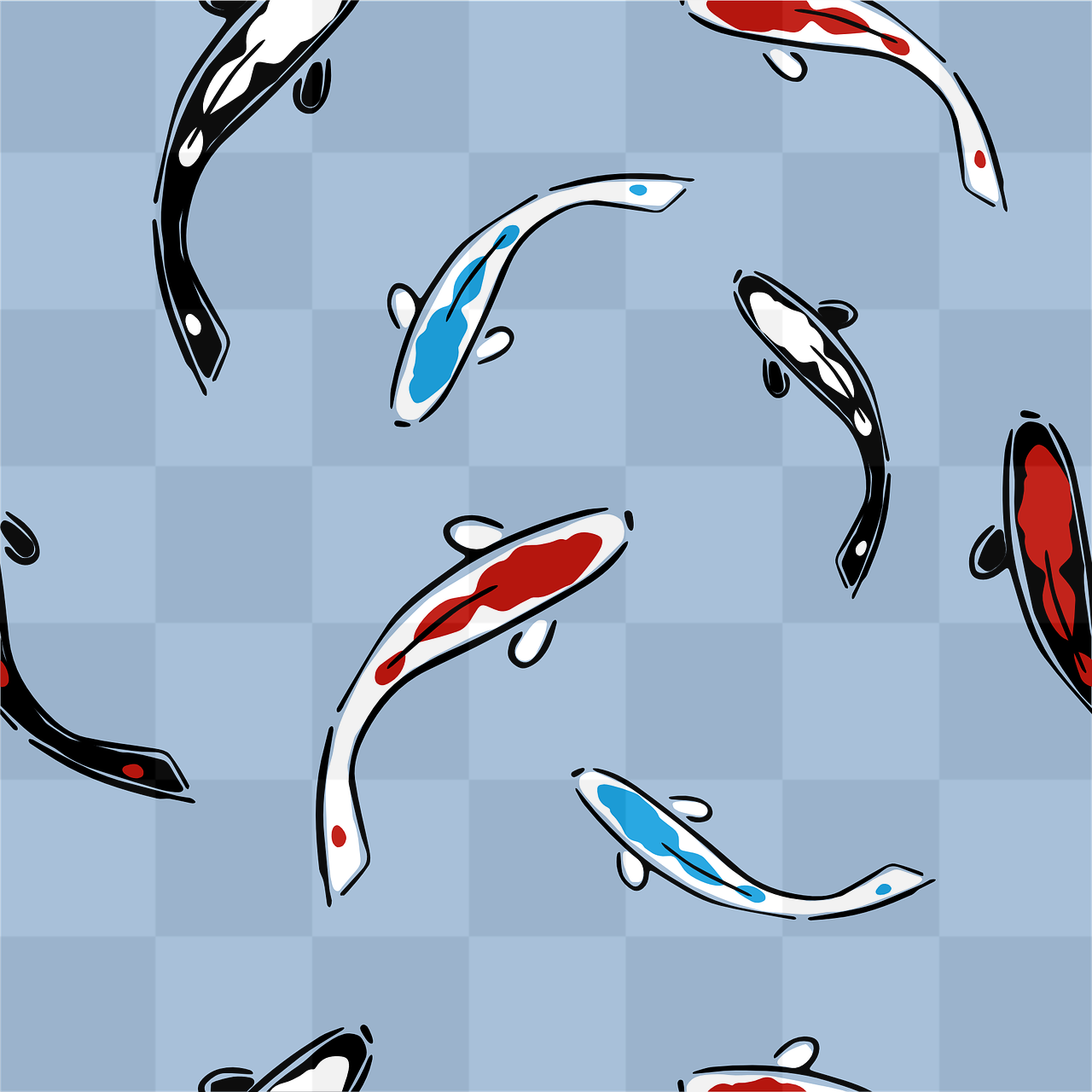 High-Quality PNG Images of Oriental Koi Carp with Transparent Backgrounds for Graphic Design and Advertising