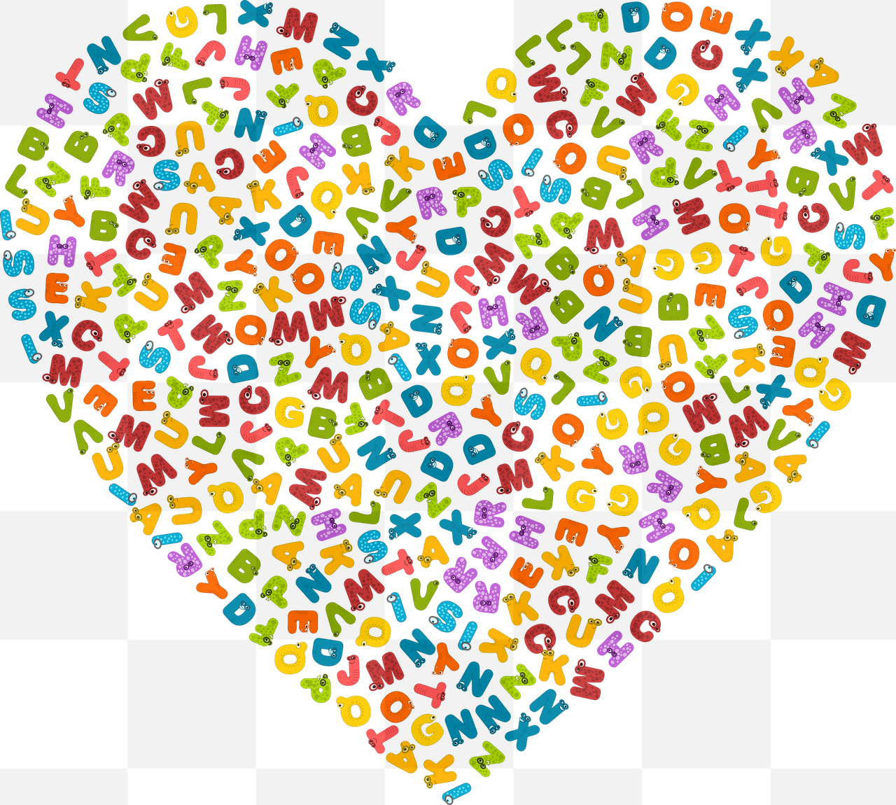 High-quality Transparent PNG Images of Animals, Alphabet and Hearts for Graphic Design and Advertising