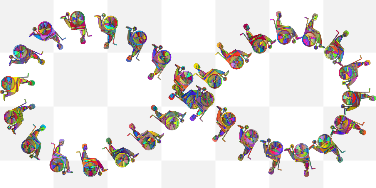 Infinite Colorful Prismatic Wheelchair and Disability PNG Images for Free Download