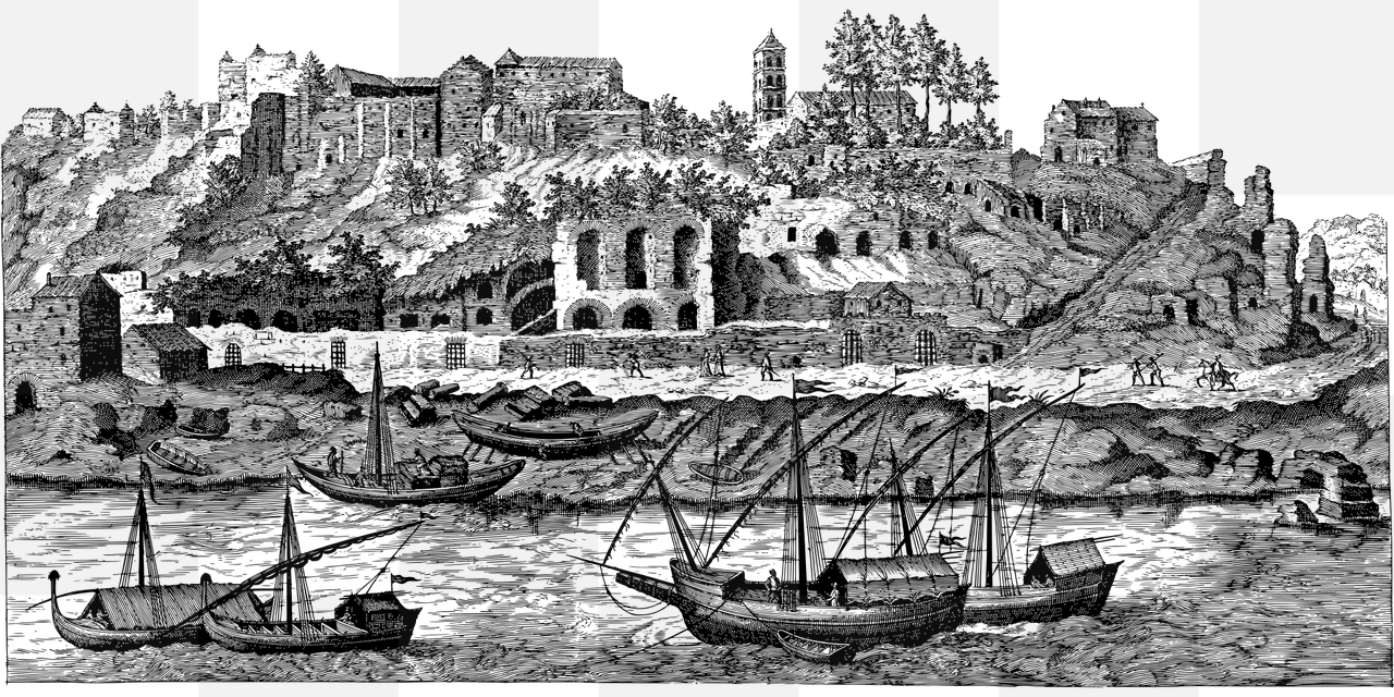 Stunning Aventine Hill Landscapes in Vector Line Art: Free PNG Images for Graphic Design and Advertising