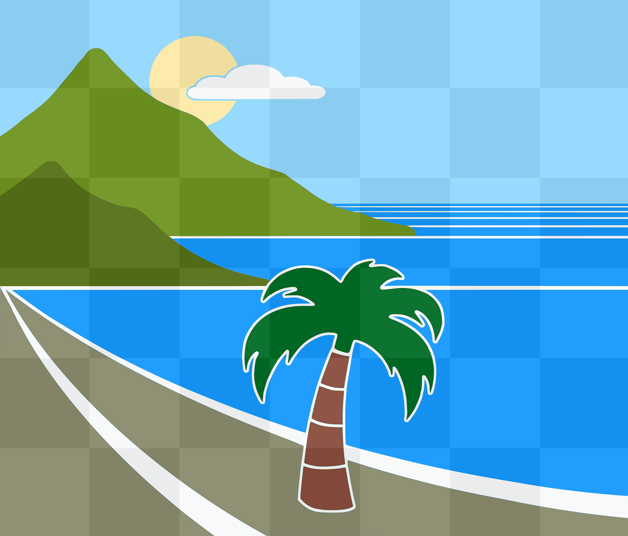 Stunning Palma Beach and Sea Vector Images with Transparent Background - Free Download