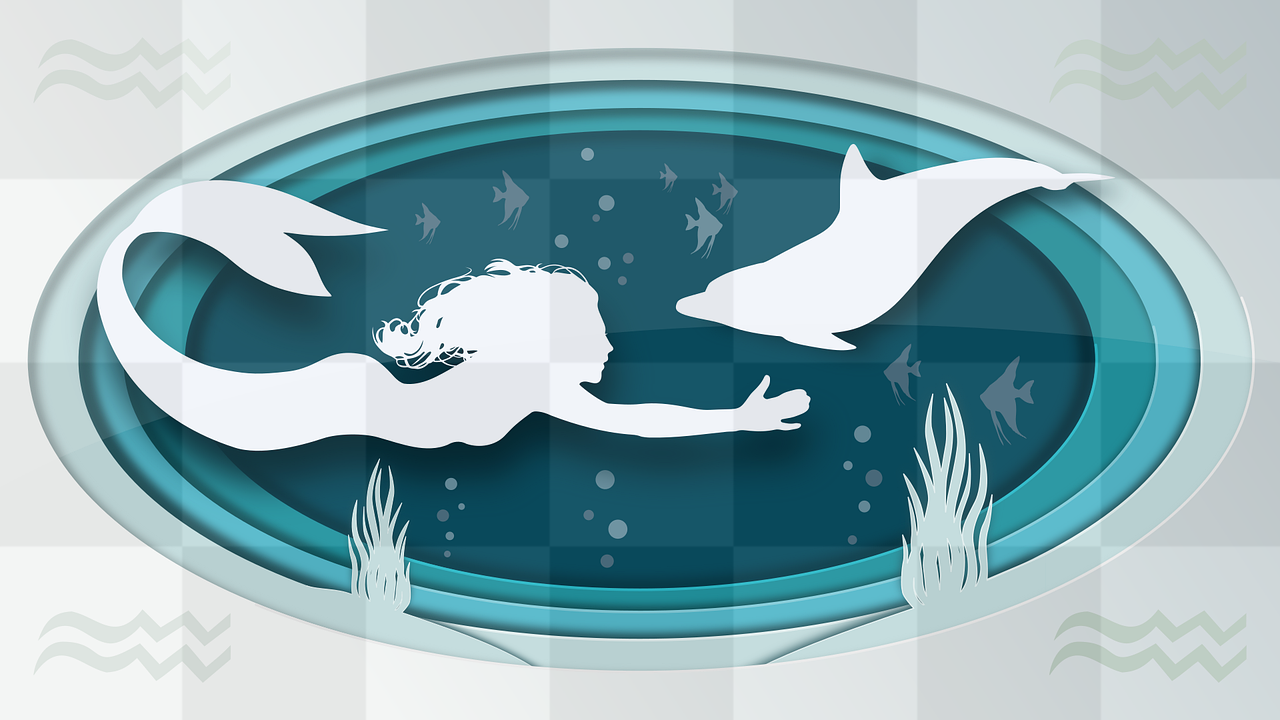 Stunning Siren and Dolphin Silhouette PNG Images with Transparent Background – Download for Free!