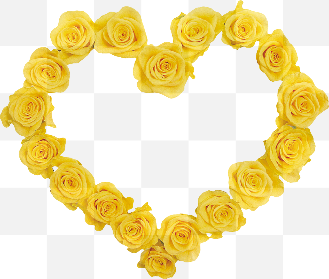 Yellow Rose Heart PNG Image. Heart Shaped Rose Picture. Yellow Roses.