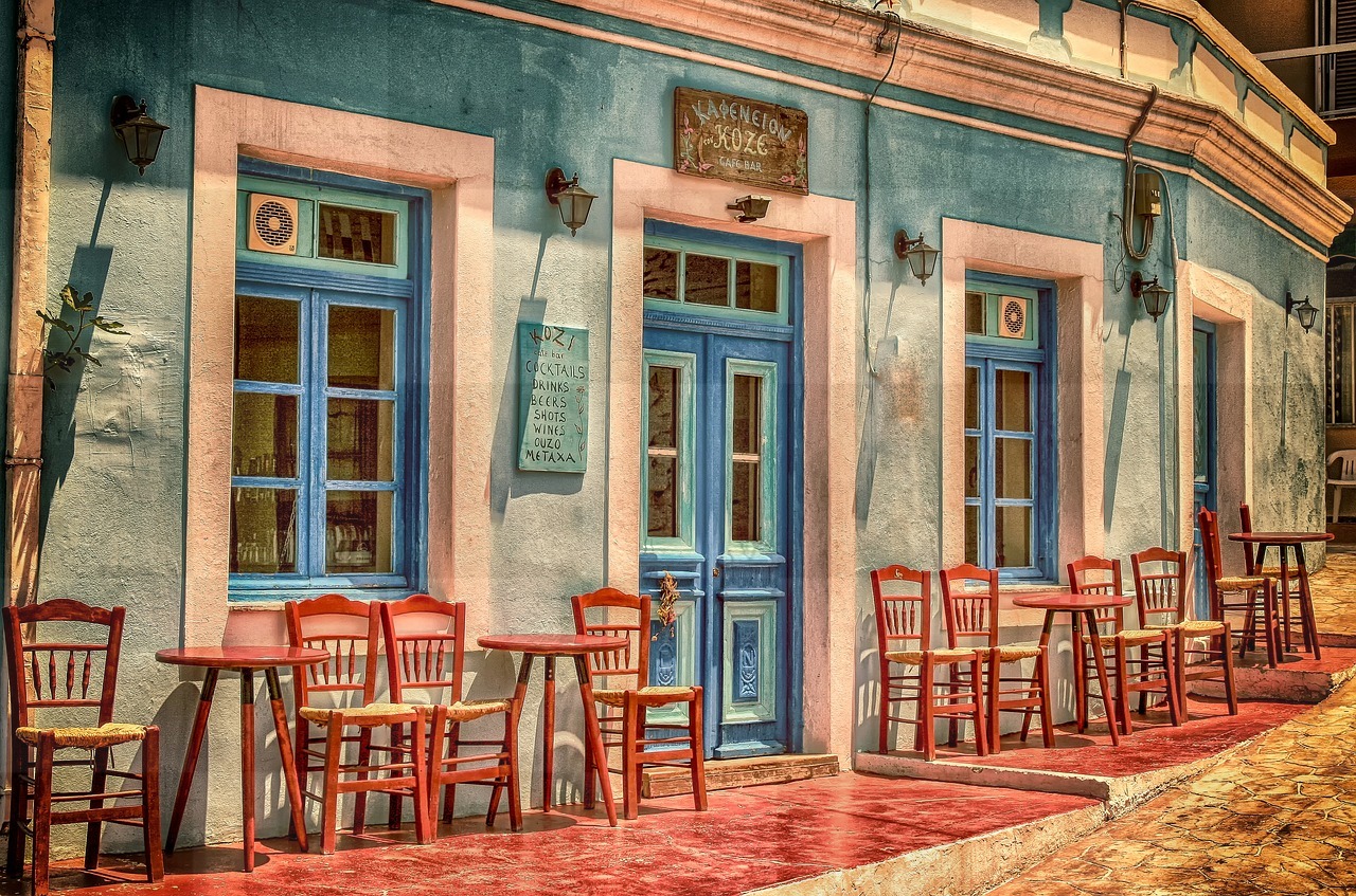 Cafes and Buildings of Greece: Popular Wallpaper and Backgrounds for Free Download in JPG Format