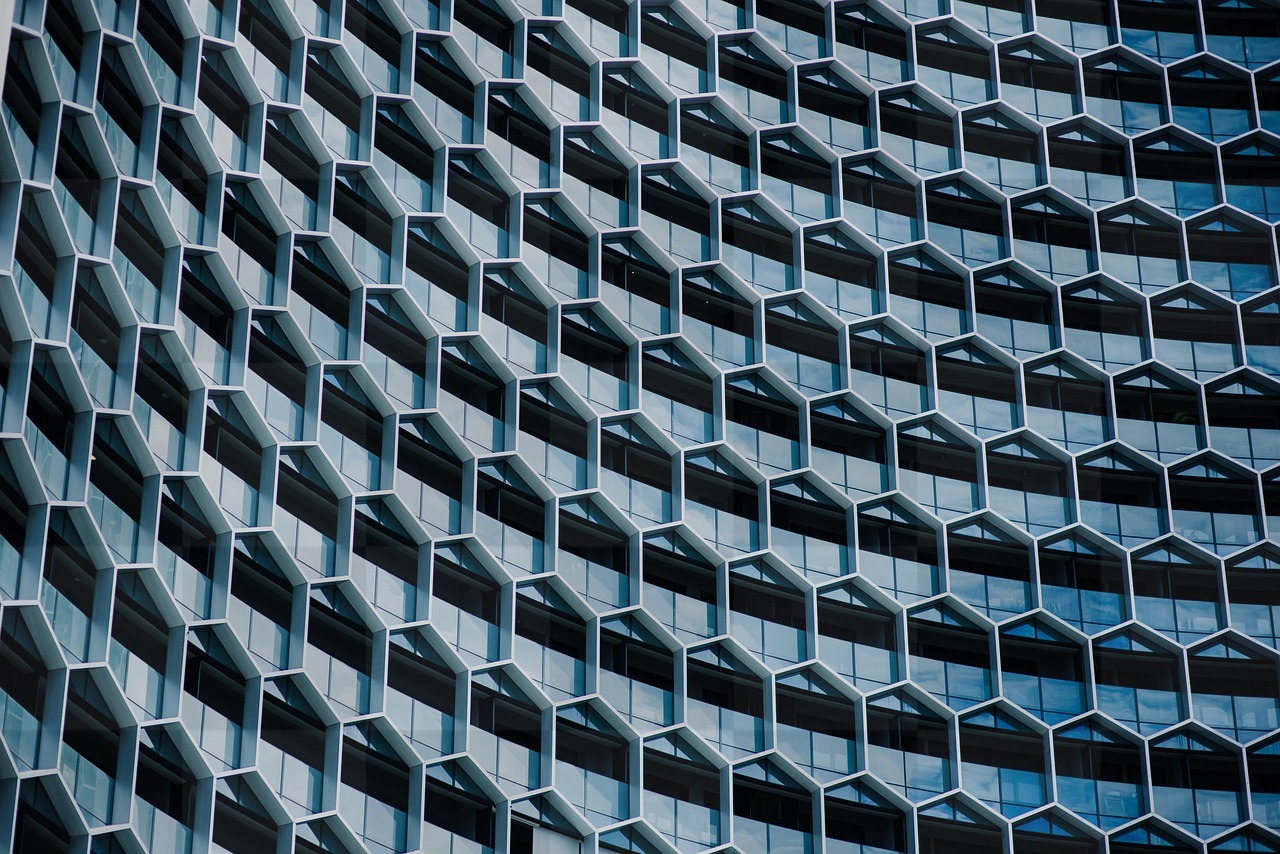 Download Free Hexagon Building Pattern Abstract Background Images in JPG Format for Various Designs