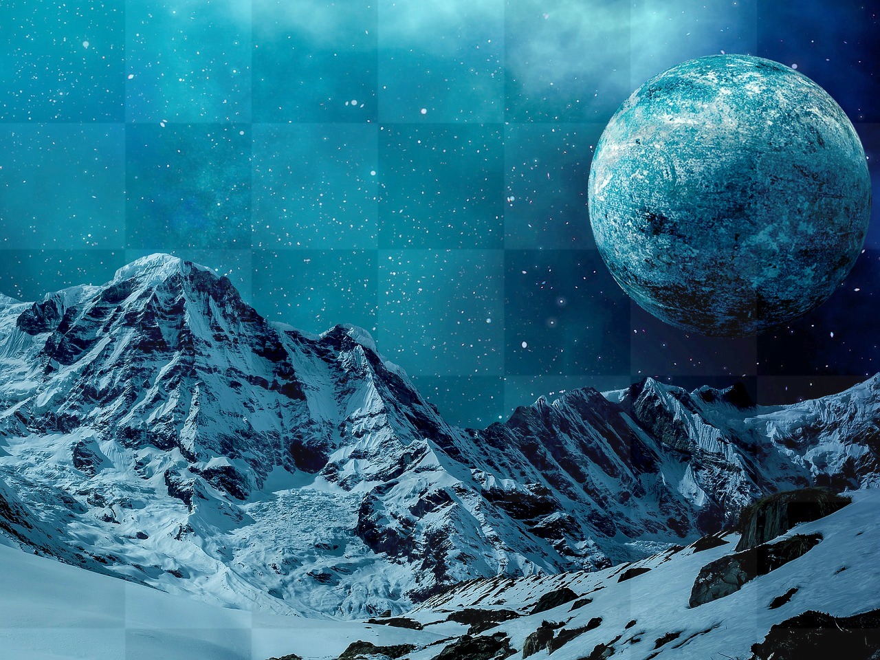 Free Download: Stunning Snowy Mountain Winter Blue Backgrounds for Graphic and Web Design