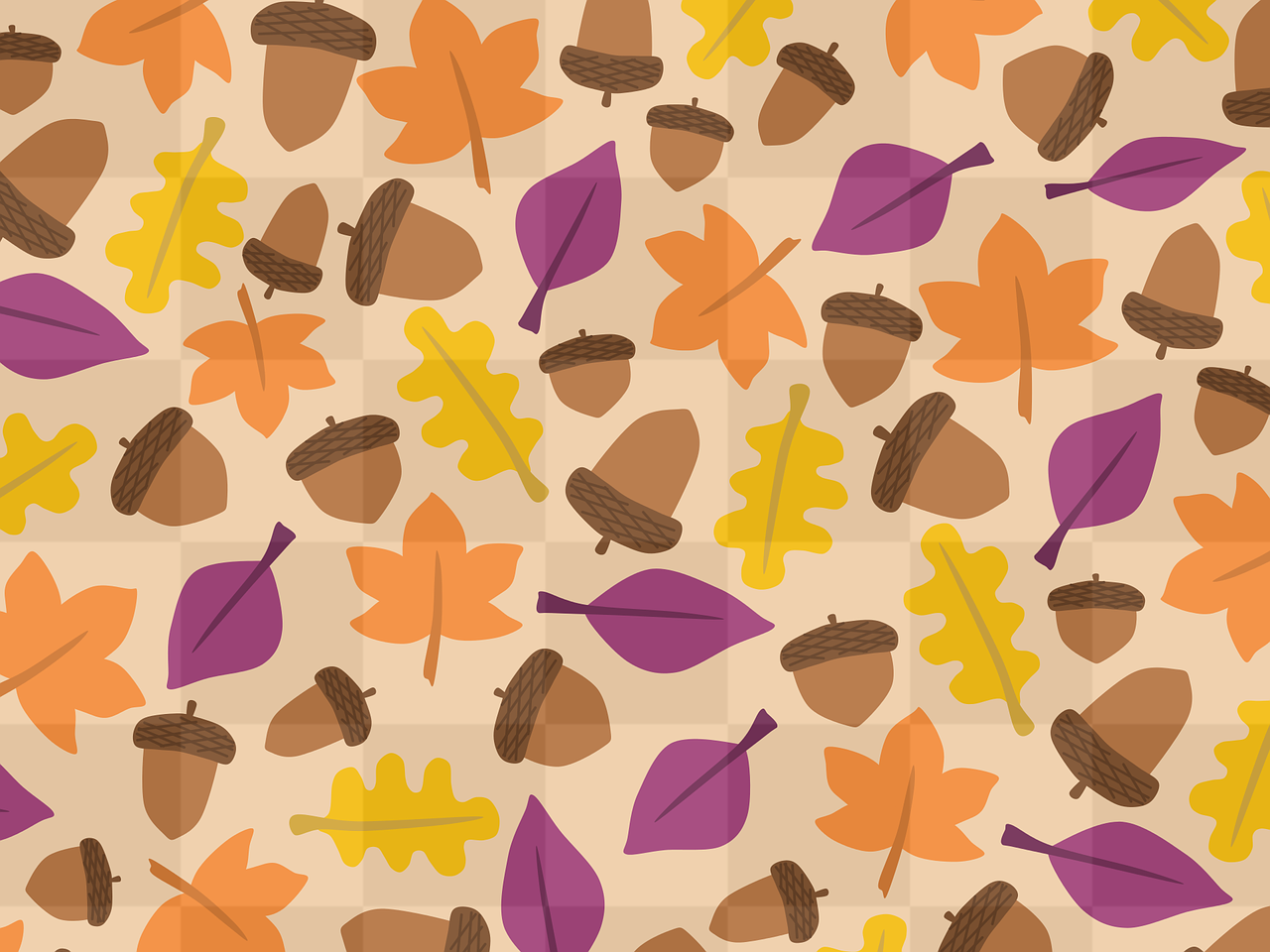 Free PNG images of popular autumn patterns and acorns for background designs and web styling