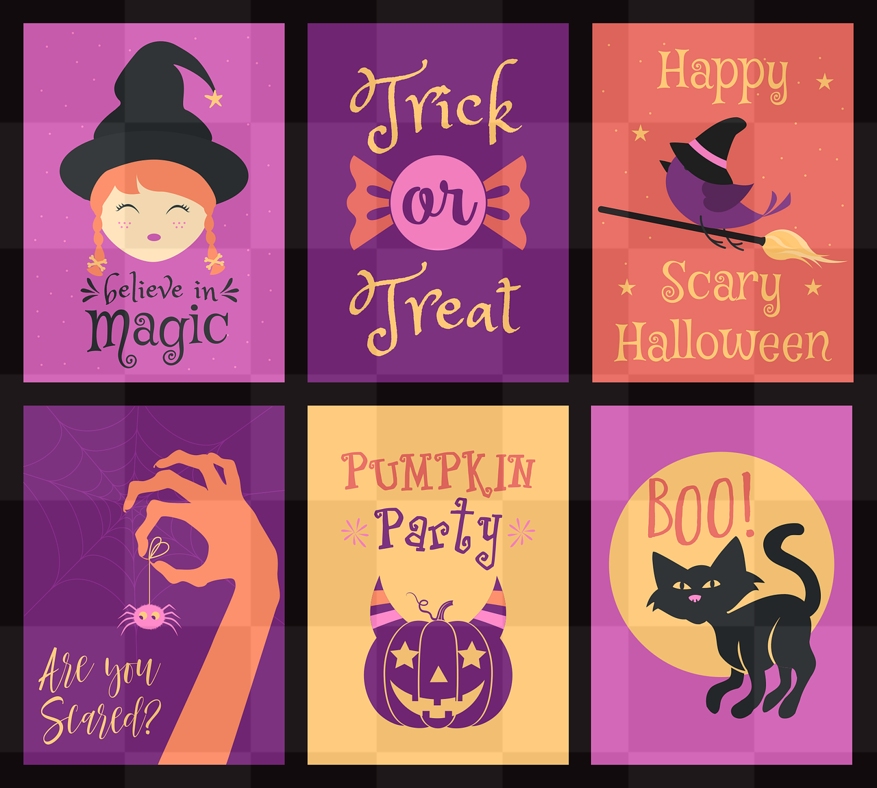 Halloween Cartoon Cute Backgrounds - Free PNG Images for Graphics and Web Design