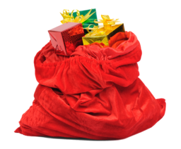 Online. Bag full of presents. Santa Claus Gift Bag. Free download. Santa Claus love for you shines brighter than the lights on the tree. New png images.