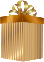 Golden Gift Box. Christmas gift. Happy New Year. Merry Christmas. Be happy. Large gold gift box with lid.