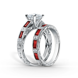 Sterling Silver Ruby Wedding Ring. Sterling Silver Red Created Ruby Women Engagement Ring. Grande PNG. Free PNG Image With Transparent Background...