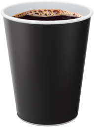  Disposable Paper Coffee Cup Set. Colorful Print Cafe Coffee Cups with Black Lids. Coffee paper cup.  Paper coffee cup PNG for Free Download.