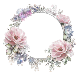 This wedding frame is designed in a circular shape, perfect for adding an elegant touch to your wedding invitations or greeting cards. Beautiful...