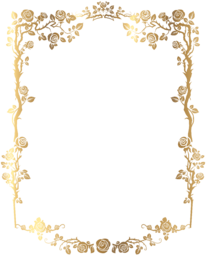 Elegant Gold Floral Frame PNG for Wedding Photos. Luxurious floral gold frame. Classic gold flower frame. Free PNG images. Elegant gold flower frame.