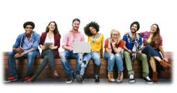 Students from different countries. Students of different nationalities. Friendly students. Friends. PNG for promoting educational institutions...