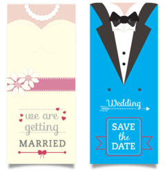 Wedding invitation - Front and Back of Card | Free PNG Image
