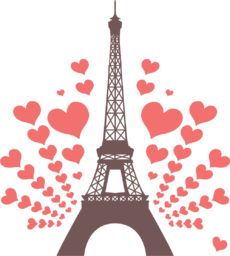 Free PNG image. Vibrant and Beautiful Eiffel Tower Illustration. Beautiful Artwork. Free download. Bright Colors. PNG.