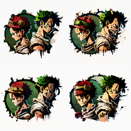 1024 x 1024 px  Free PNG. One Piece PNG Images. Manga style. Manga  Sticker