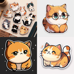 Vibrant and Juicy Animated Cat Stickers: Free PNG Images for Design - Cute and Captivating. Free Download. Adorable Animated Cat Stickers in PNG. Colorful, Cute, and Perfect PNG for Design. Free PNG. The best PNG images.