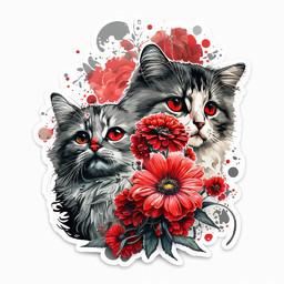 Free Download. Adorable Animated Cat Stickers in PNG. Vibrant and Juicy Animated Cat Stickers: Free PNG Images for Design - Cute and Captivating...