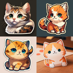Free PNG. Colorful, Cute, and Perfect PNG for Design. The best PNG images. Free Download. Adorable Animated Cat Stickers in PNG. Vibrant and Juicy...