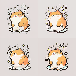 Colorful, Cute, and Perfect PNG for Design. The best PNG images. Vibrant and Juicy Animated Cat Stickers: Free PNG Images for Design - Cute and...