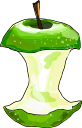 Fresh and Juicy: Free Vector PNG Images of Bitten Green Apples with Transparent Background for Your Graphic Designs