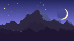 Beautiful Moonlit Mountain Landscapes: Free PNG Images with Transparent Background for Graphic Design and Advertising
