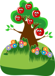 Vibrant Anthropomorphic Landscapes and Colorful Apples: Free PNG and Vector Downloads!