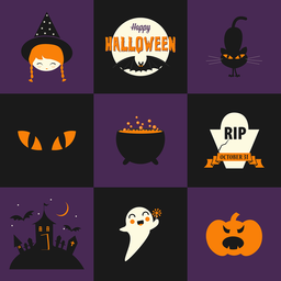 Spook-tacular Halloween PNG Images with Poisonous Cats and Transparent Backgrounds for Graphic Design