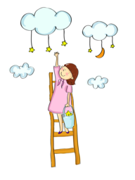 Just Cute and Adorable Girls in the Clouds: Free PNG Images for Your Graphics Needs!