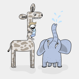 Download High-Quality Elephant and Giraffe PNG Images with Transparent Background for Graphic Design and Advertising Projects